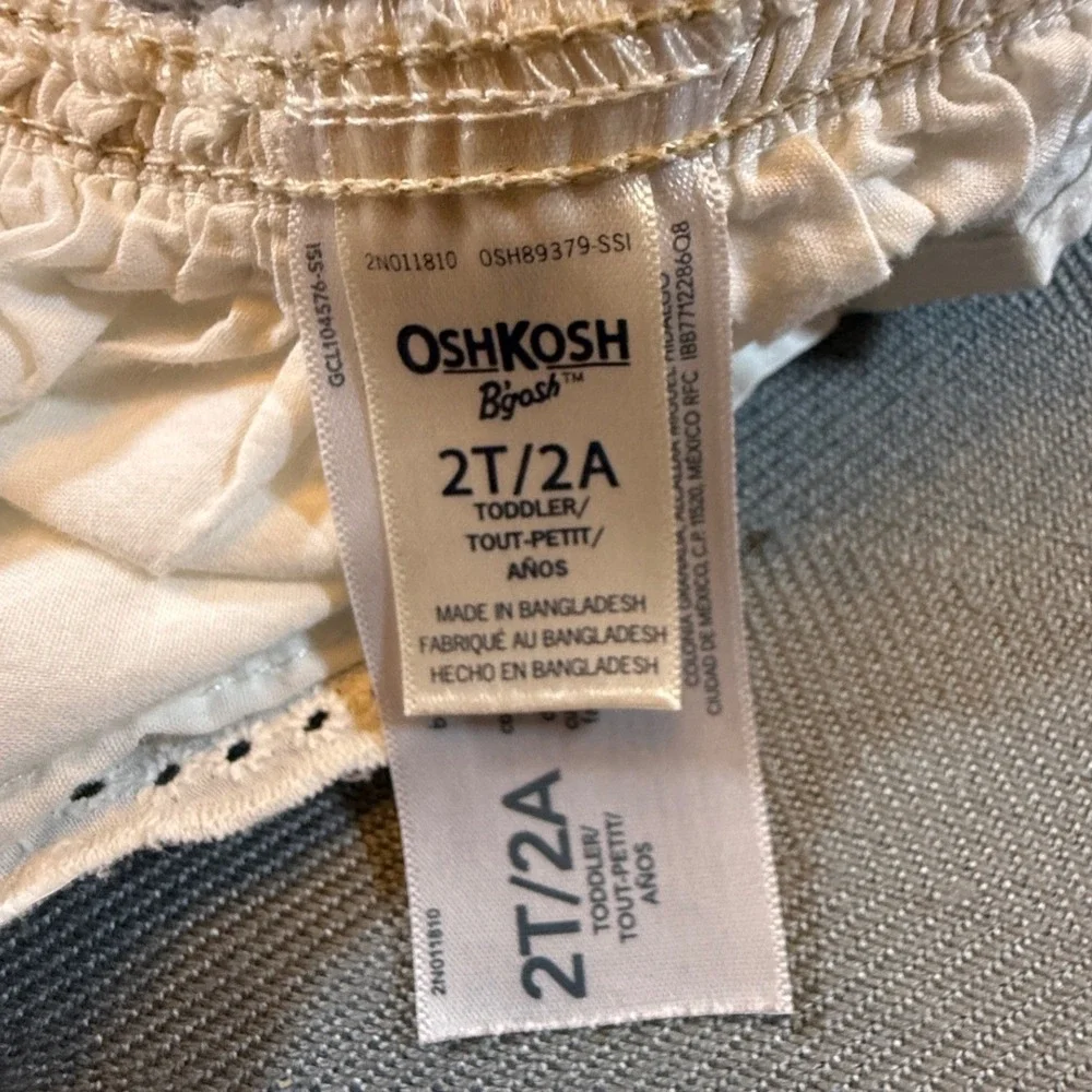 OshKosh Bgosh Toddler Girl Eyelet Lace Overall Dress 2T Blue White 2N011810 2064